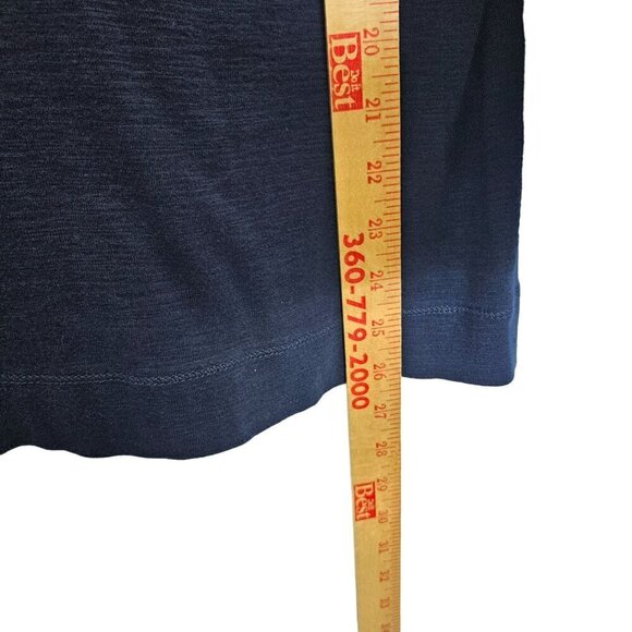 Lauren Jeans Co. Ralph Lauren Navy‎ Pink Striped Button Shoulder Sweater Top L - Picture 7 of 8